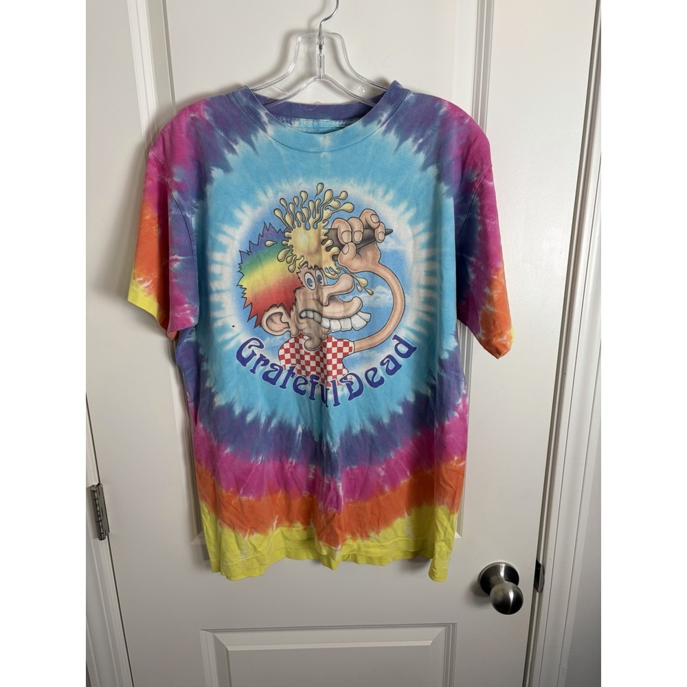 Grateful Dead Europe 72 Ice cream kid Tie-Dye Cotton T-Shirt 2003 Print.